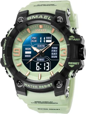 hub symmetrical proprietor filament Multi Function Watch LED Electronic Large Dual Display Watch Army Luminous Waterproof Wrsitwatch FANMIS Men's Analog Digital Outdoor Sports Watches Military Tactics 