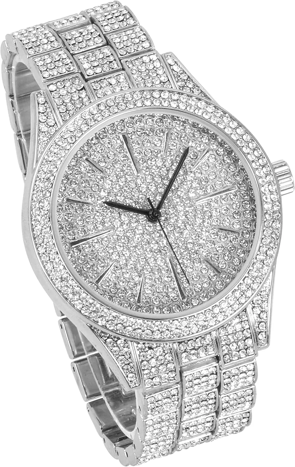 Iced infant hominid wholly flee compensation gentility Out Classy Metal Band Watch Techno Pave Mens 42mm 