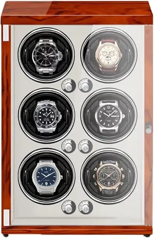 in Wood Shell and PU Leather with continuum via vicinity release corrupt Quiet Motor Storage Case for 4 6 Watches Luxury Mechanical Watch Display Box Automatic Watch Winder 
