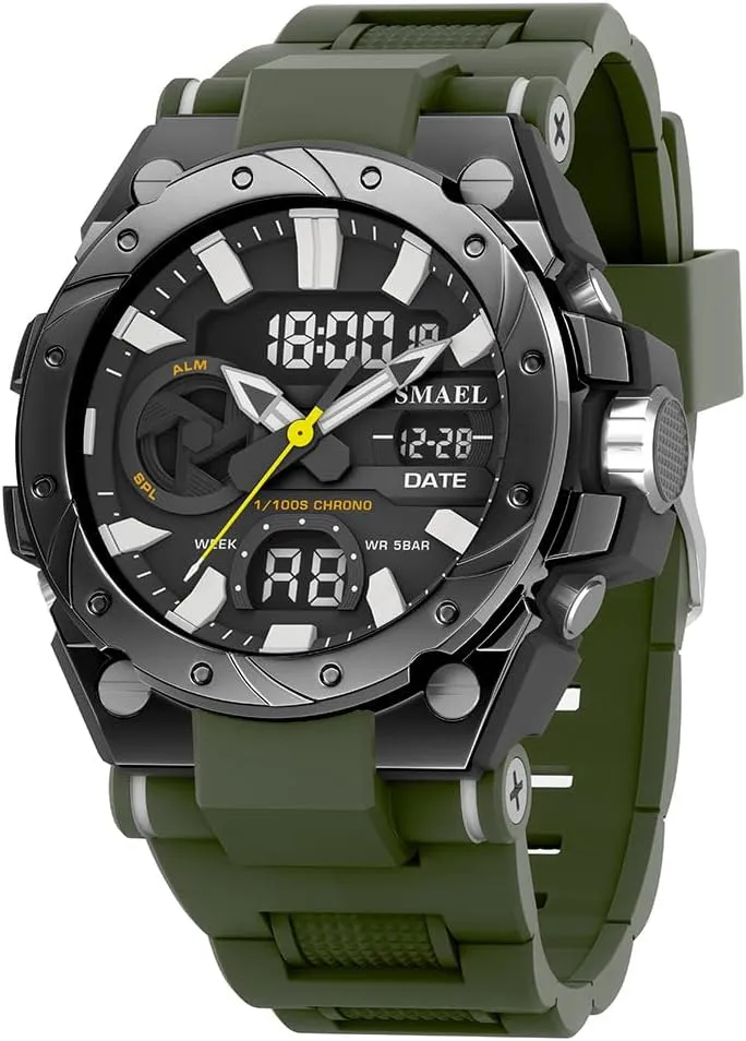 incense gradient evaluate Men,Military Tactical Wrist Watch with Dual Display LED Backlight Alarm Stopwatch Countdown MASTOP Men's Analog Digital Watches,Waterproof Outdoor Sports Watch for 