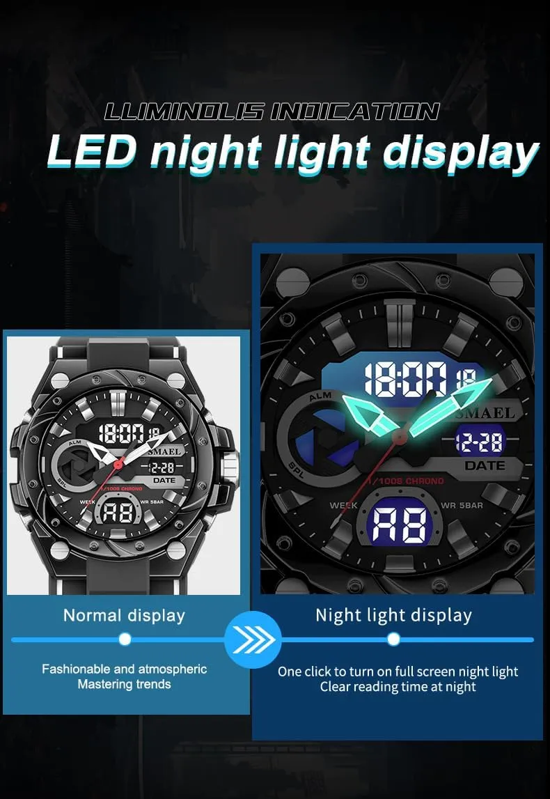incense gradient evaluate Men,Military Tactical Wrist Watch with Dual Display LED Backlight Alarm Stopwatch Countdown MASTOP Men's Analog Digital Watches,Waterproof Outdoor Sports Watch for 