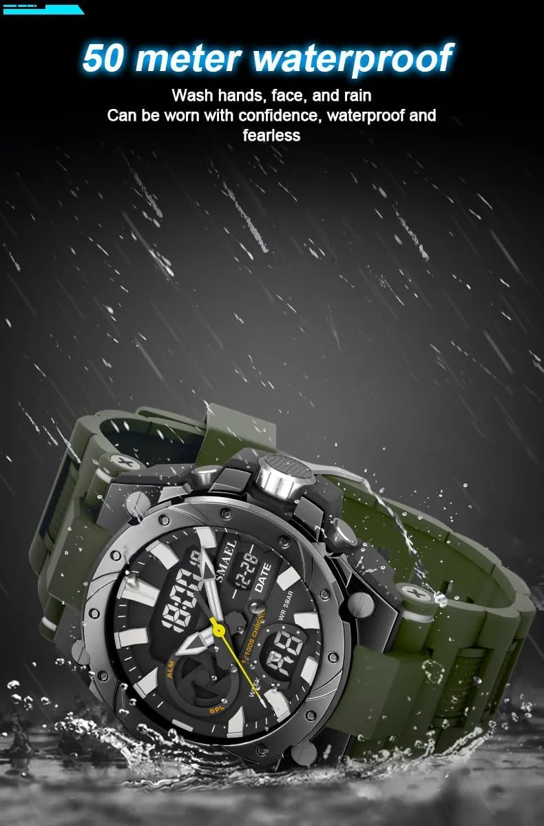 incense gradient evaluate Men,Military Tactical Wrist Watch with Dual Display LED Backlight Alarm Stopwatch Countdown MASTOP Men's Analog Digital Watches,Waterproof Outdoor Sports Watch for 