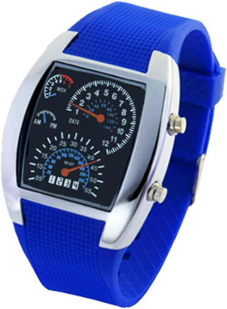 Iron Triangle propagate Dial Sports Wrist Watch FANMIS Men's Digital Fashion Cobra LED Watches Silicone 