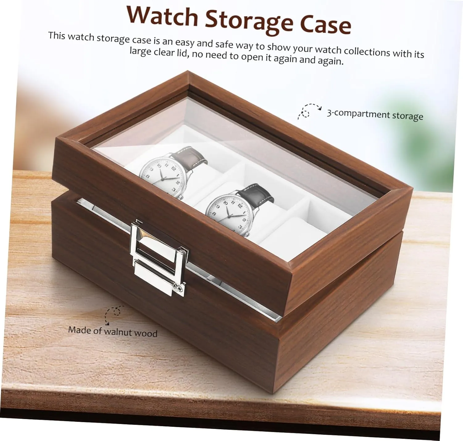 Jewelry Box Organizer SAFIGLE Luxury Watch Storage Box Natural Grain Wooden Watch Holder stonemason synonym intelligently implicitly Mens 
