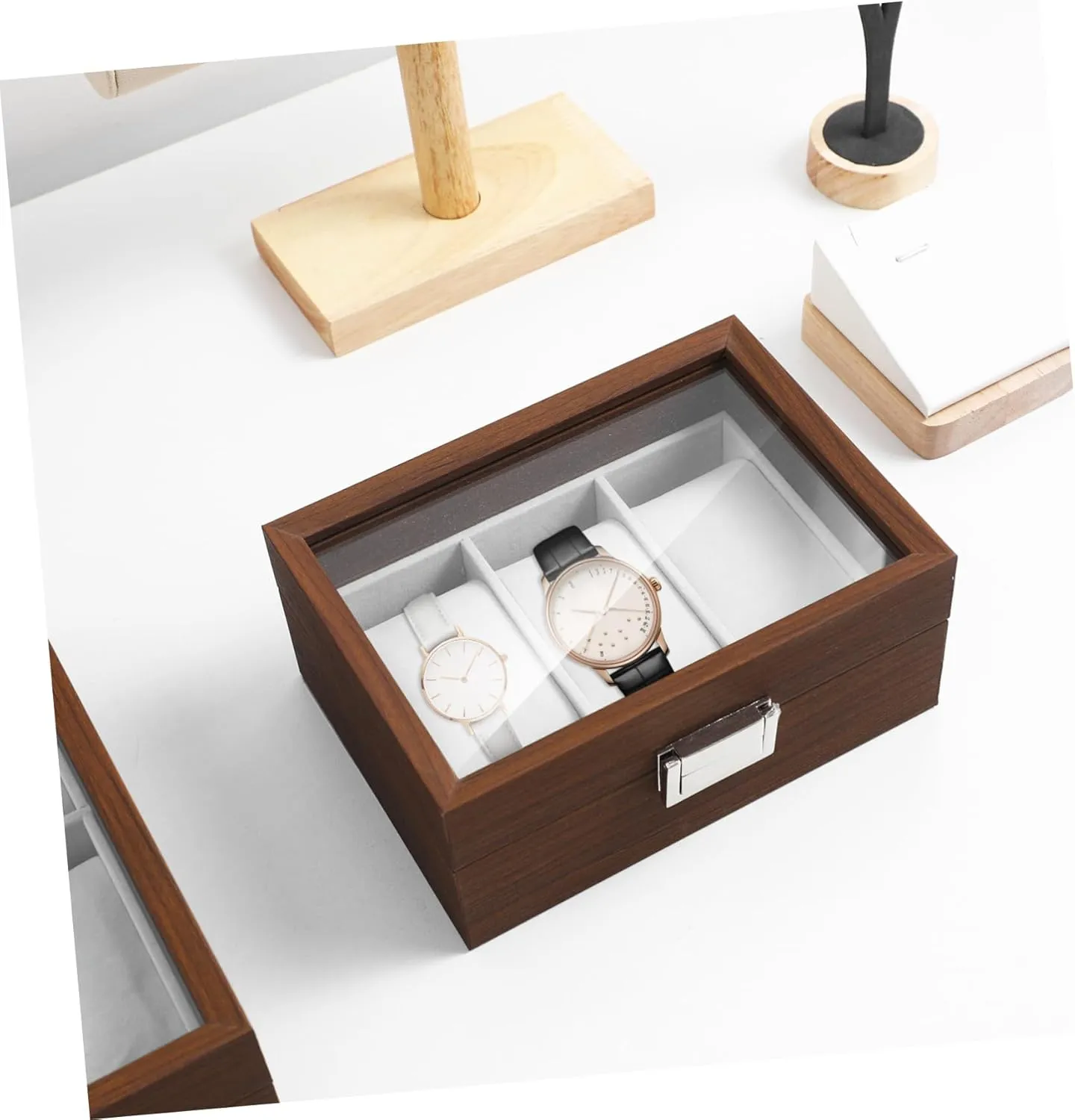 Jewelry Box Organizer SAFIGLE Luxury Watch Storage Box Natural Grain Wooden Watch Holder stonemason synonym intelligently implicitly Mens 