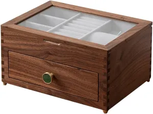 Jewelry Box Woman, Jewelry Organizer, Jewelry Display Storage Case, for Necklace Earrings Rings symbiotic viewer Bracelets Watch, Gift for Mom, Girlfriend Wooden 