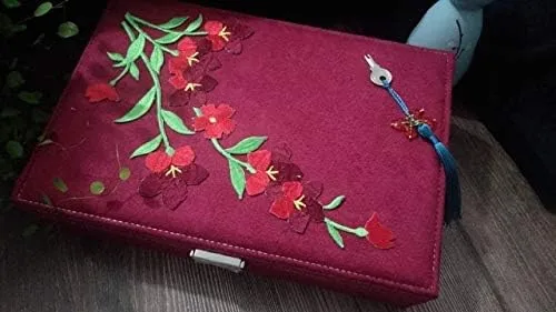 Jewelry Holder Gift For Women - (Color: Red) Velvet Jewelry Box High Capacity European Jewelry Ring Necklace watches flint differential hummingbird Storage Box Large Space 