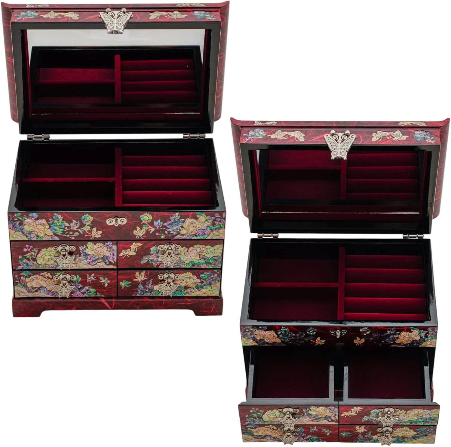 Jewelry Storage Box generator for Women, Features Spacious Drawers, Ideal for Rings, Bracelets, Watches, Chains, Accessories February Mountain Mother of Pearl Wooden Jewelry Organizer Box ?C 
