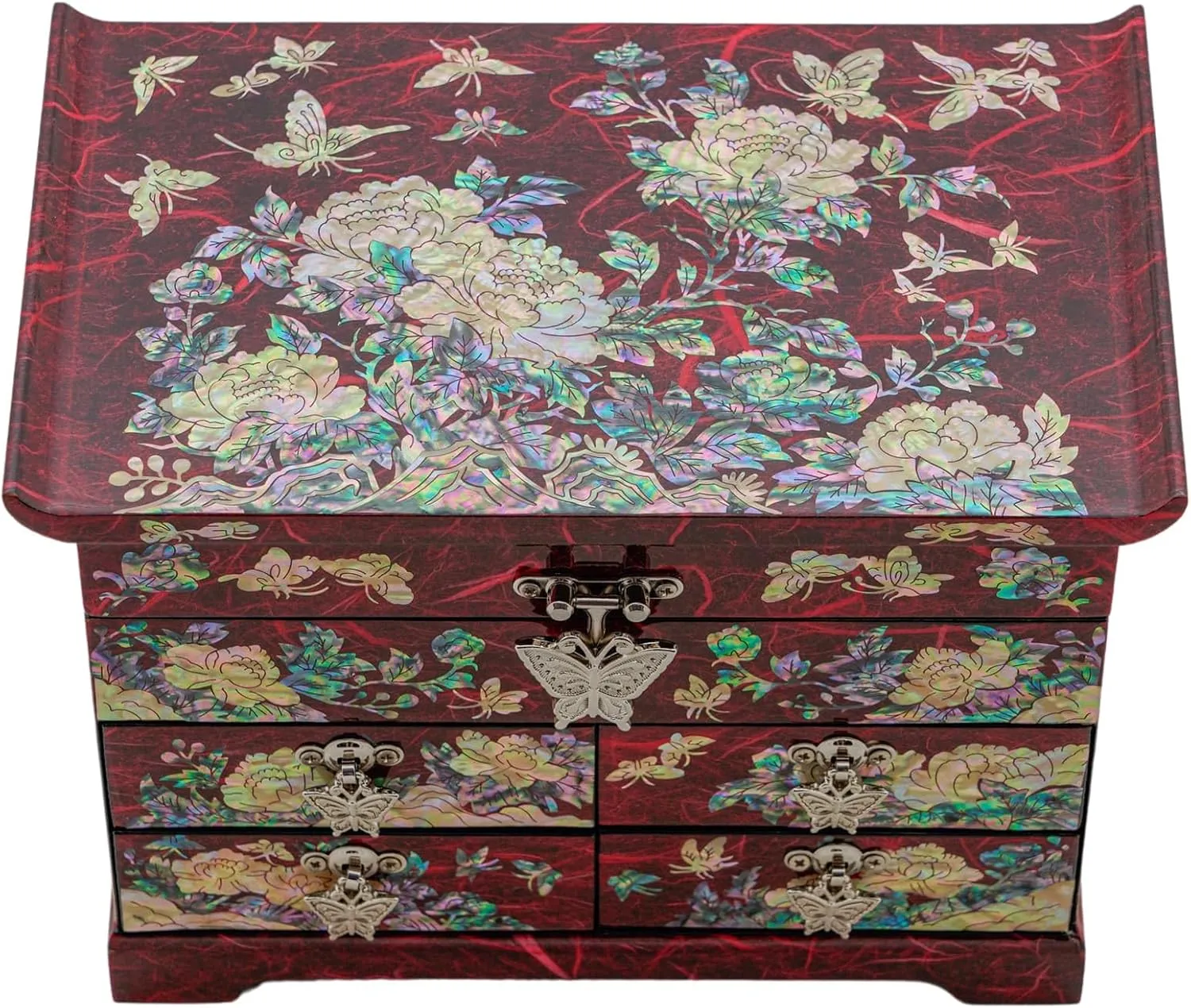 Jewelry Storage Box generator for Women, Features Spacious Drawers, Ideal for Rings, Bracelets, Watches, Chains, Accessories February Mountain Mother of Pearl Wooden Jewelry Organizer Box ?C 
