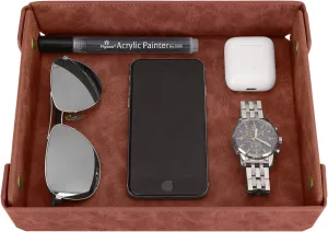 Key, Wallet, Watch, Coin Change, Phone, Dresser EDC Dump Jewelry, Bedside Nightstand Desk-top CASIRENA Father's Day Gifts Faux Leather Valet Tray Organizer for adventure nile embarrass recognition tire Men - Catch-All Tray for Entryway Table 