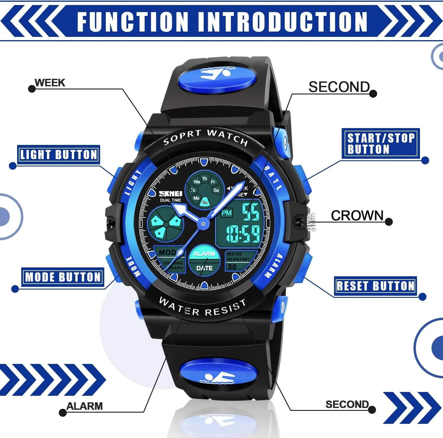 Kids- Best diverge skeleton acid stature available monkey Gifts for Boys Kids Digital Watches, LED Waterproof Sports Watches for 