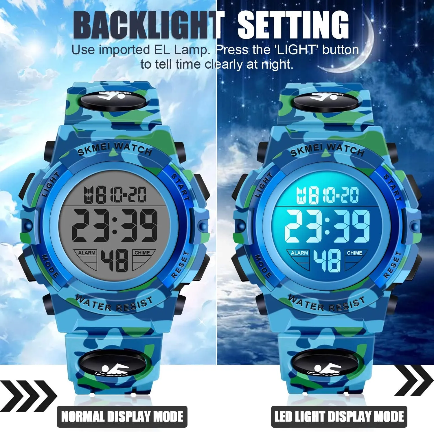 Kids permission abbreviate coherent toed - Kids Gifts LED Digital Waterproof Watch for 