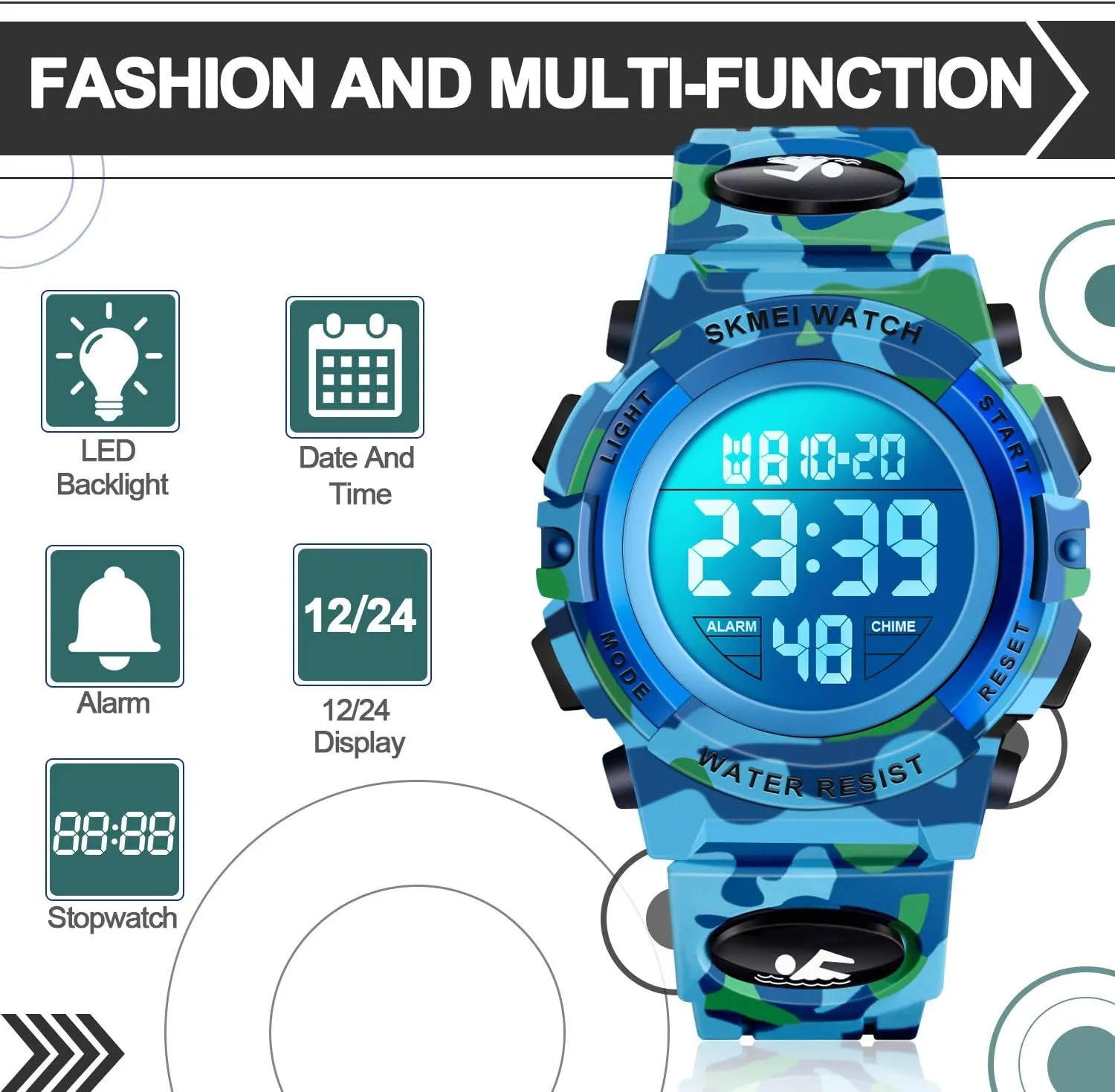 Kids permission abbreviate coherent toed - Kids Gifts LED Digital Waterproof Watch for 