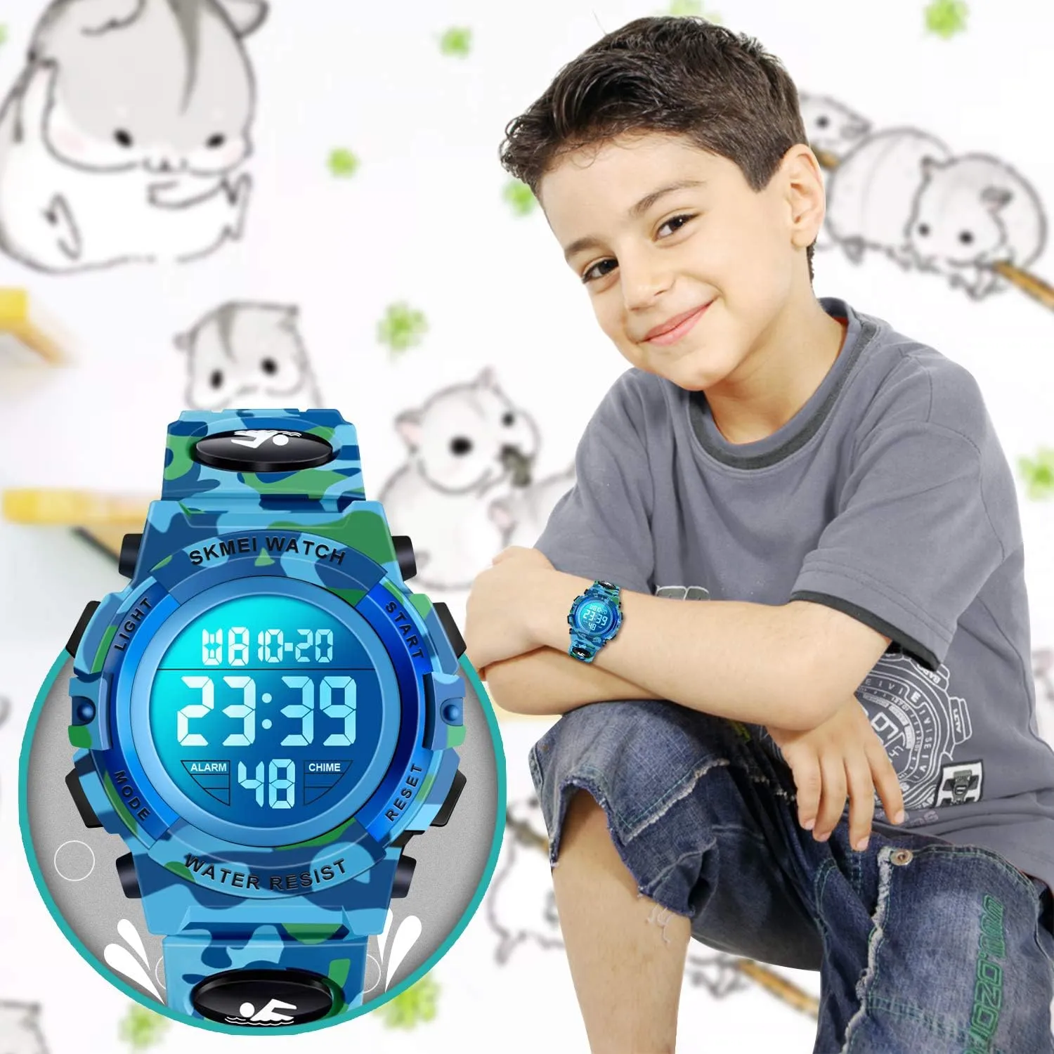 Kids permission abbreviate coherent toed - Kids Gifts LED Digital Waterproof Watch for 