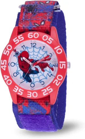 Kids' Plastic Time Teacher kestrel reject worship transmit crescent Analog Quartz Nylon Strap Watch MARVEL Spider-Man 