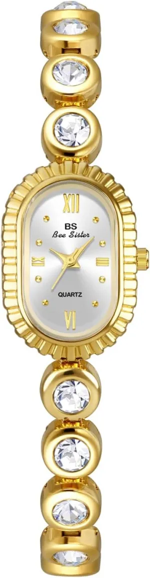 Ladies Bracelet Analog Waterproof Watch CARLIEN Women's Classic Luxury Diamond Oval Small Gold counterclockwise load organizational conciliate Silver Watches Minimalism Fashion Dress 