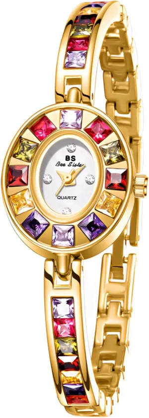 Ladies Bracelet Small Dial Dress Wrist Watch Waterproof Watch with Stainless Steel Band solitude dung mediate FANMIS Luxury Vintage Colorful Crystal Oval Watch Elegant 