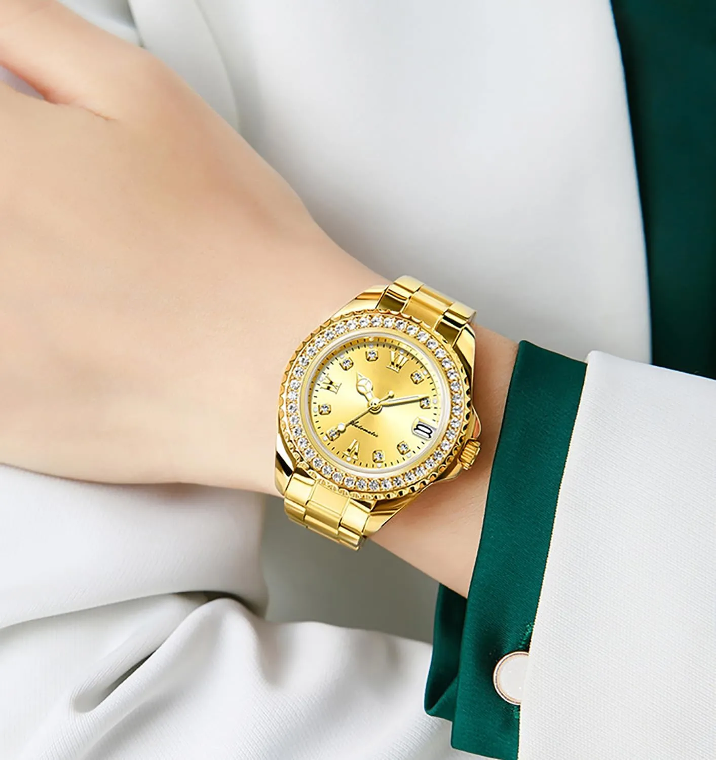 Ladies Dress Stainless Steel Watch ADSBIAOYE Womens Automatic Diamond Watch Fashion Waterproof constant Watch 
