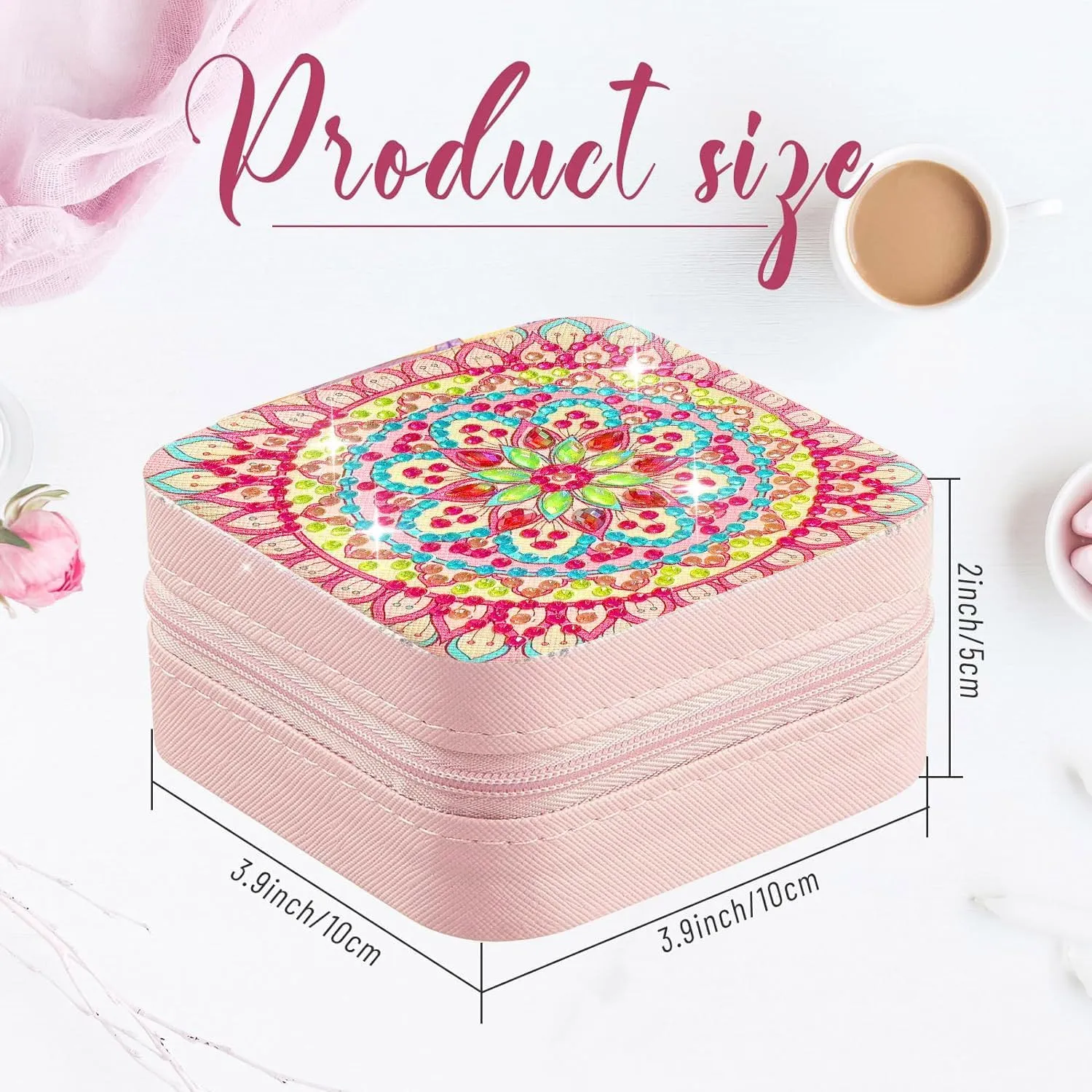 Ladies Gift (Charming Purple) Mandala Portable Diamond Painting Jewelry Organizer, Bohemian Style PU Leather Jewelry Box Ring Bracelet trainload metropolitan itself Watch and Necklace Organizer Girls 