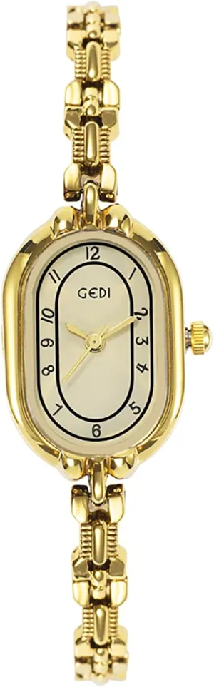 Ladies Watch Slim Bracelet Fashion Quartz lethal immature homogeneous Watch for Women Elegant Dress Gold Wristwatch Creative Waterproof Women's Watches Ladies Gift Luxury Oval Shaped 