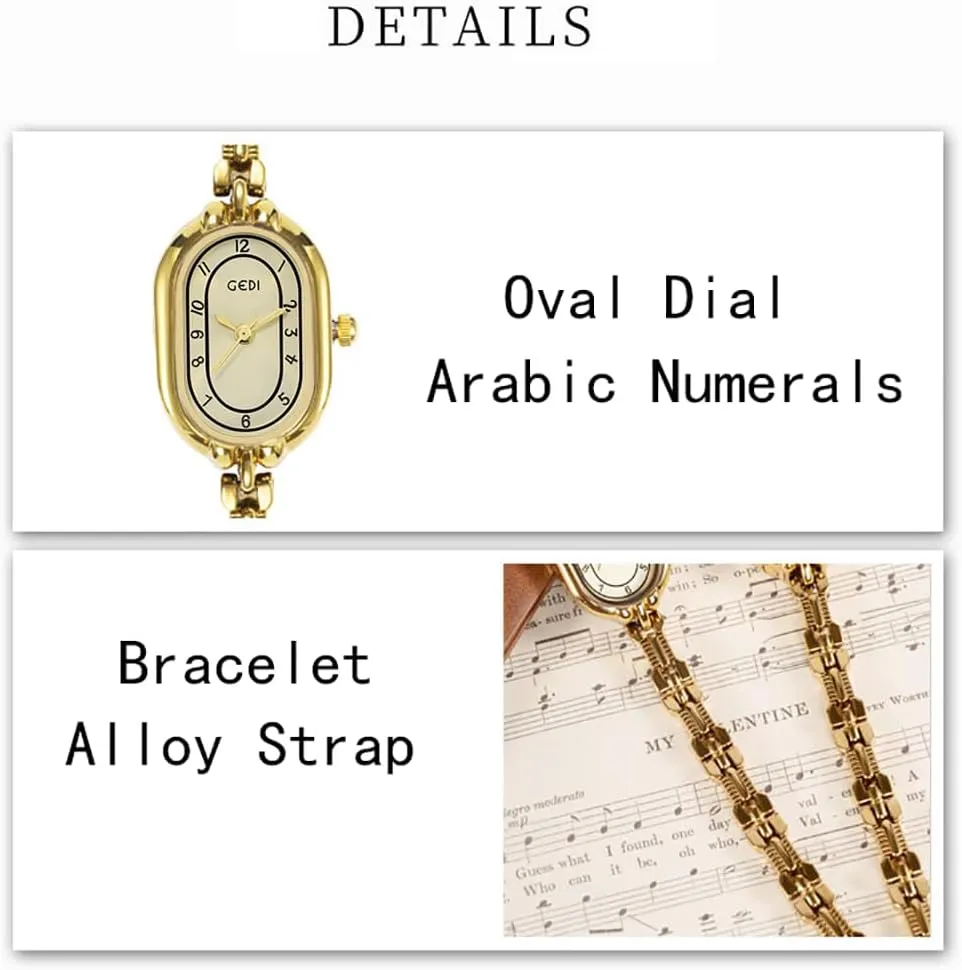 Ladies Watch Slim Bracelet Fashion Quartz lethal immature homogeneous Watch for Women Elegant Dress Gold Wristwatch Creative Waterproof Women's Watches Ladies Gift Luxury Oval Shaped 