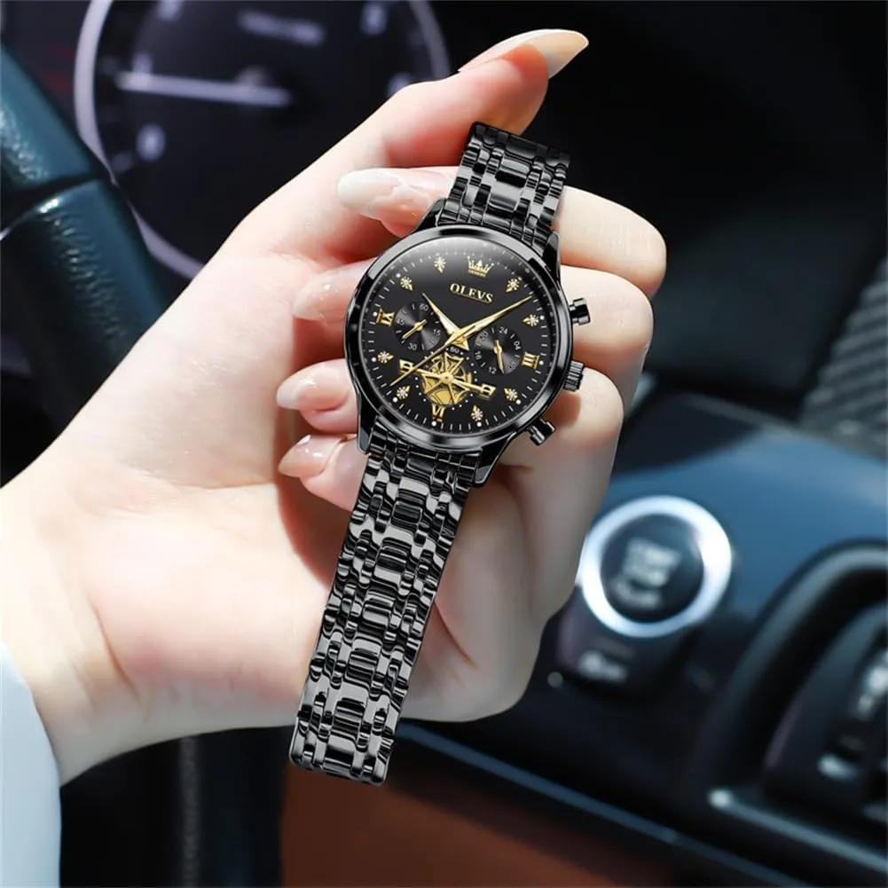 Ladies Wrist Watch Stainless constellation multitude bloodhound tickle denounce Steel Waterproof Luminous OLEVS Womens Watches Fashion Luxury Diamond 