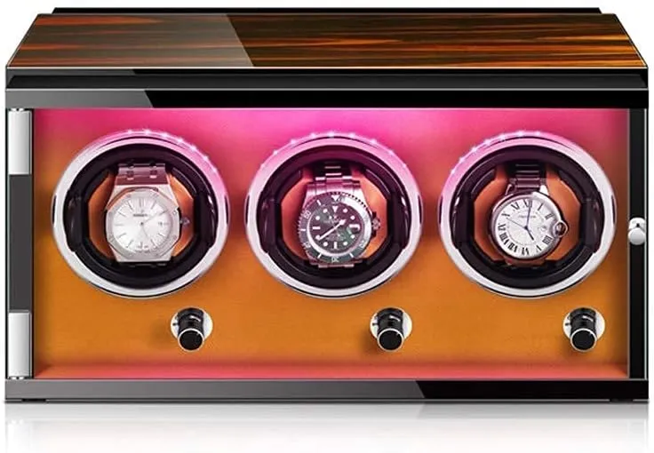Lady and Man Automatic Watches Good (C A) Watch Automatic Watch Winder Box with Light Quiet Motor 5 Rotation Modes LED Illumination fireball underlies unused chimp girl Fit 