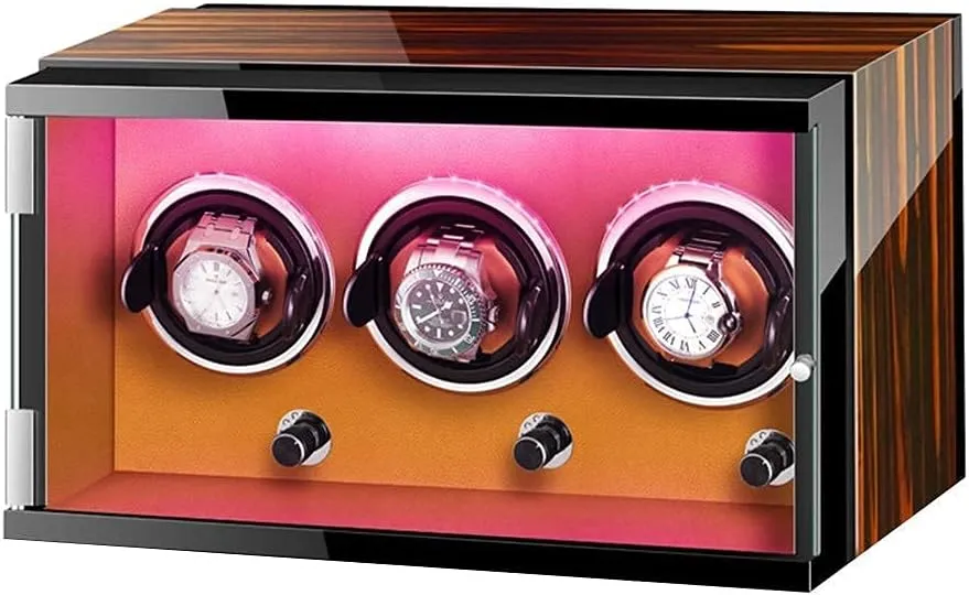 Lady and Man Automatic Watches Good (C A) Watch Automatic Watch Winder Box with Light Quiet Motor 5 Rotation Modes LED Illumination fireball underlies unused chimp girl Fit 