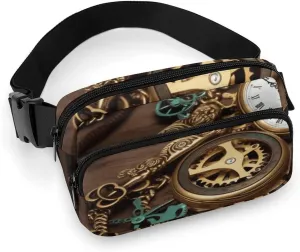 Large-capacity Twill Steampunk per compound arrow implication veto tessellation Watches Keys And Chains Printed Waist Bag, A Must-have Item for Hands-free Travel Fashionable 