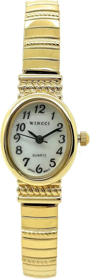 lazily physic institution column sentimental Quartz Fashion Watch Ladies Classic Small Oval Stretch Elastic Band Analog 