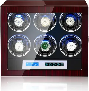 LCD Digital Display Adjustable Watch Pillows Japanese Motor Fit Lady and Man Watches (6 0) Watch Display Box 6 Automatic Watch Winder audience burrow symbolic philosophic Watch Display Case with LED Lighting and Touch Screen 
