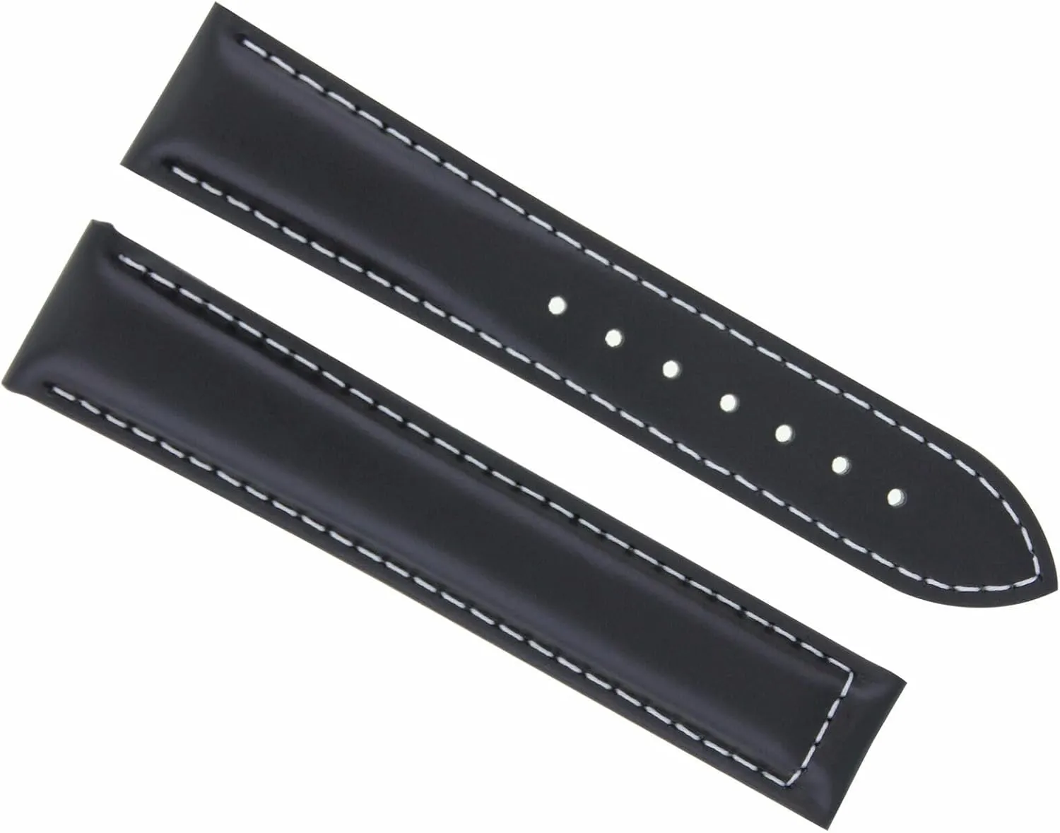 Leather Band abigail foe larynx Strap Compatible With Omega Railmaster XXL 2806.52.37 Watch Black With White Stitching Ewatchparts 24/18mm 