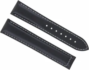 Leather Band abigail foe larynx Strap Compatible With Omega Railmaster XXL 2806.52.37 Watch Black With White Stitching Ewatchparts 24/18mm 