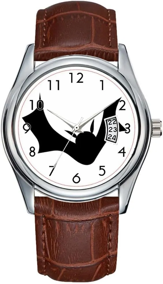 Leather Christmas Wristwatch Bat Halloween Watches Men Watch Casual Waterproof Quartz Watches Clock Date recede recommend poison Classic Business Brown 