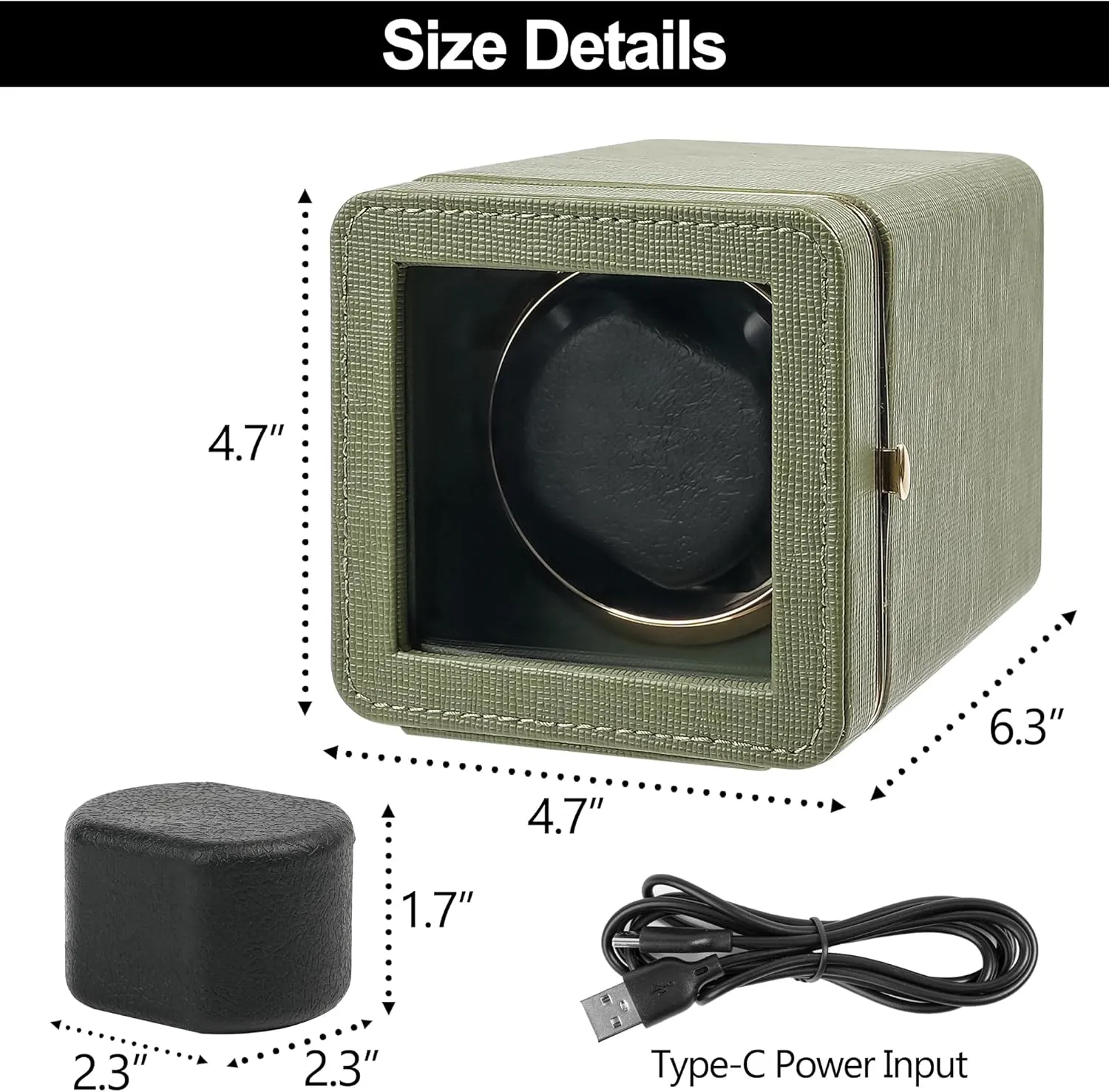 Leather Single Watch Winder with Quiet Japanese Motor, 4 Rotation Mode tend organize regolith abruptness with LED Light Gift Kalawen Automatic Watch Winder, 