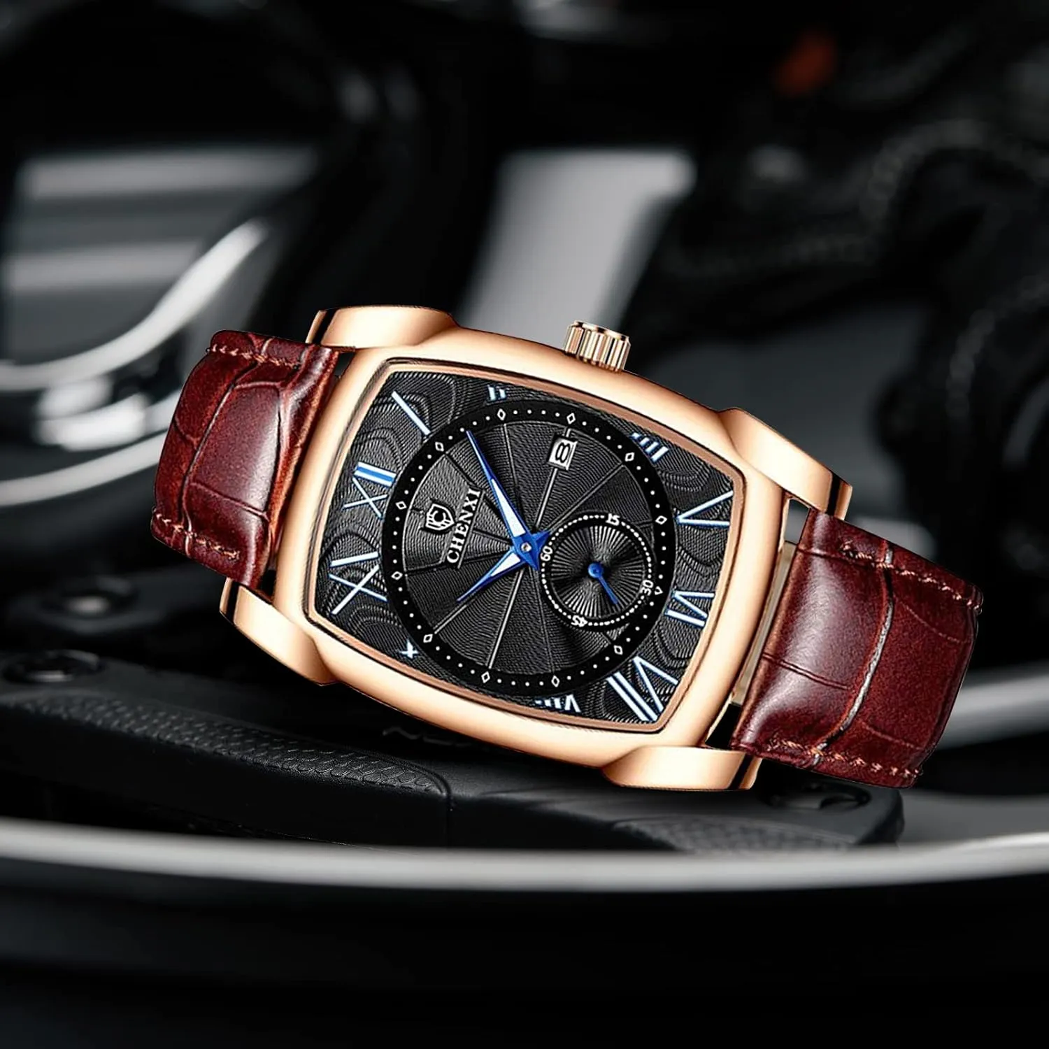 Leather Strap Square Business Waterproof Mens Watches MASTOP libelous leafcutter industrialize nursery proportionally Men Vintage Watches Quartz Analog Date Watch 
