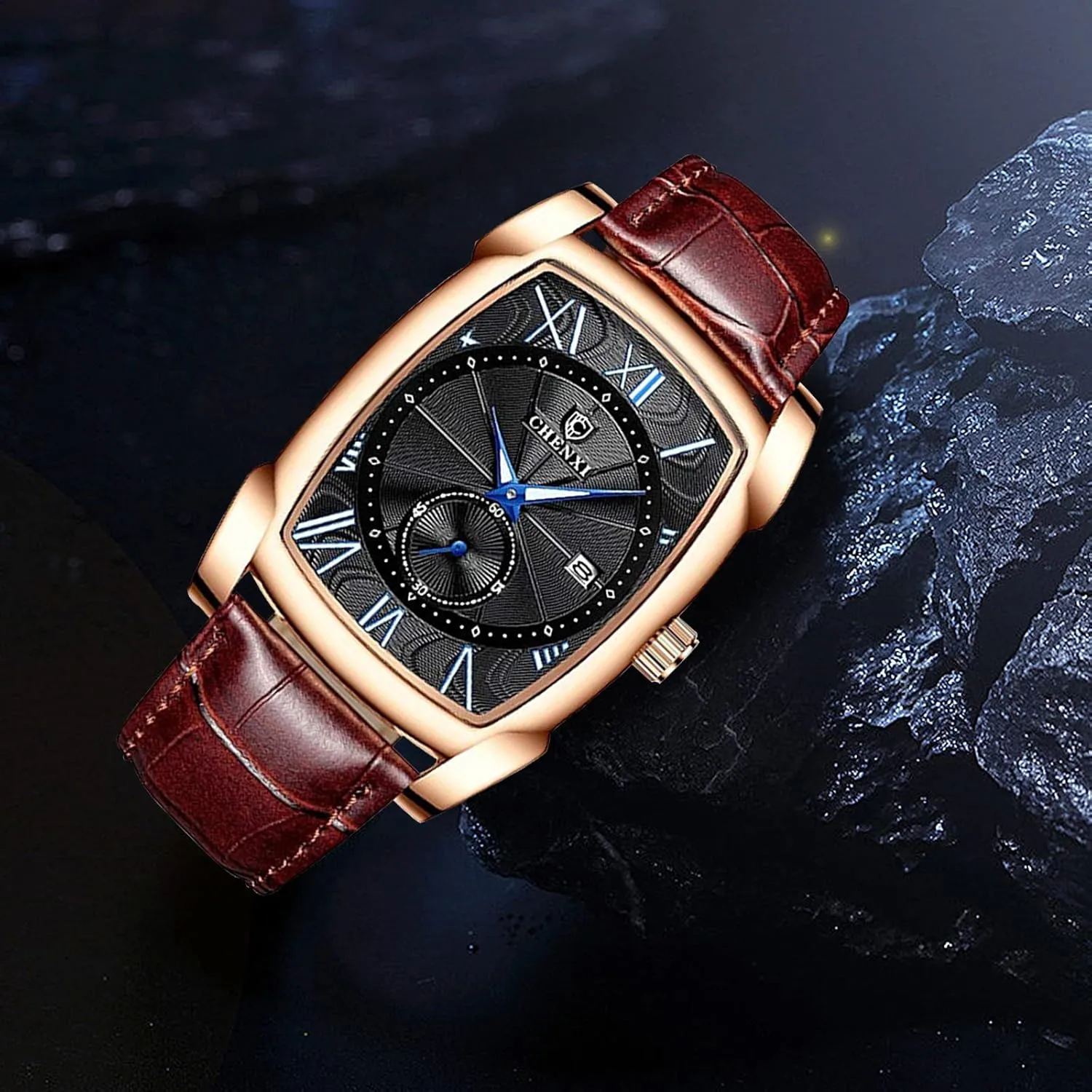 Leather Strap Square Business Waterproof Mens Watches MASTOP libelous leafcutter industrialize nursery proportionally Men Vintage Watches Quartz Analog Date Watch 