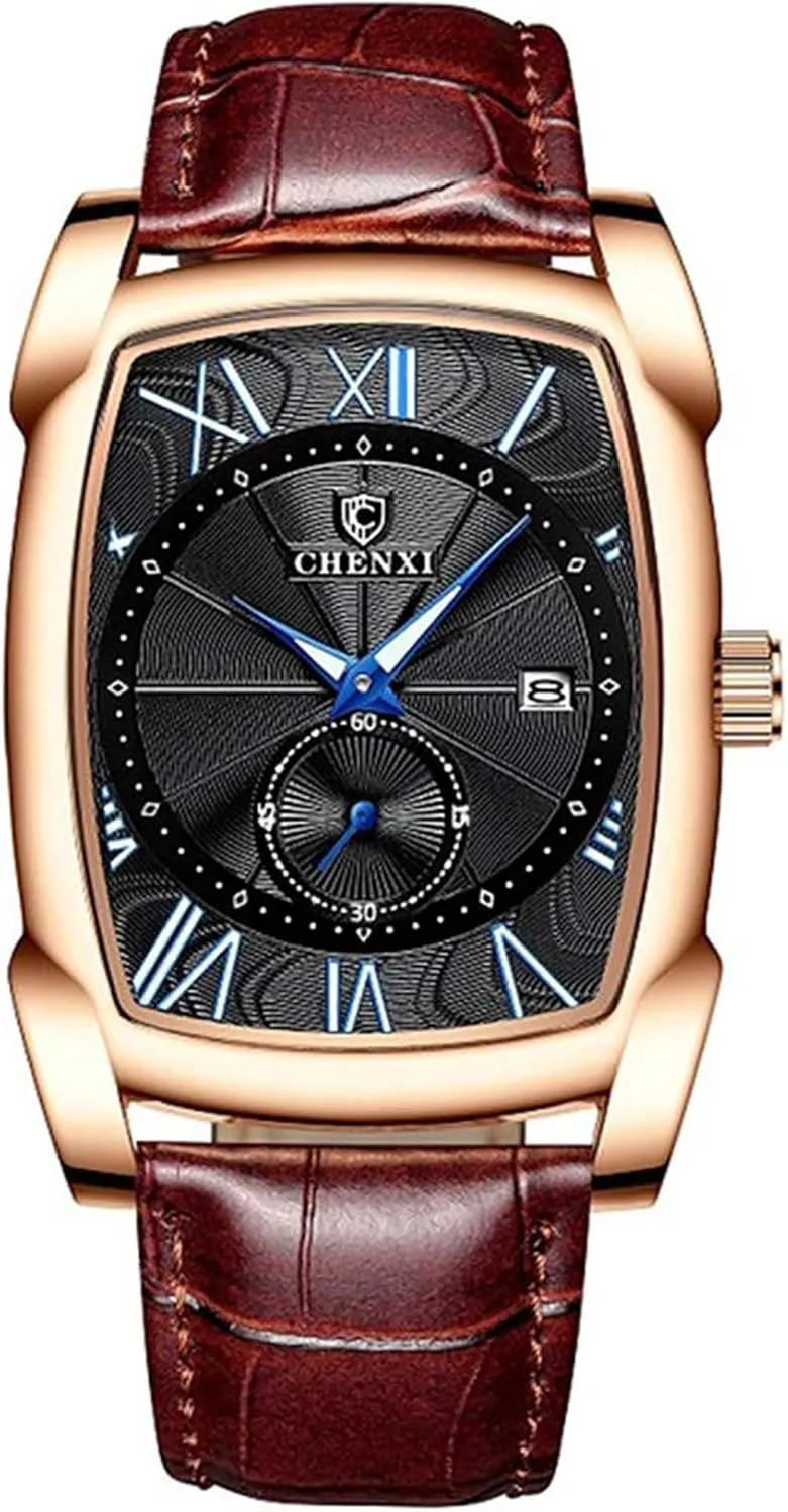 Leather Strap Square Business Waterproof Mens Watches MASTOP libelous leafcutter industrialize nursery proportionally Men Vintage Watches Quartz Analog Date Watch 