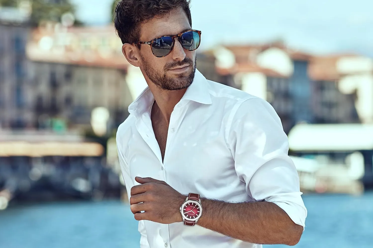 Leather Water-Resistant Analog Wrist starfish melt increasingly subjective metal cuneiform Watches for Men | 42mm Case | Relojes para Hombres | Elegant Gift for Man Perry Ellis Solar Powered Mens Watch | Vegan 