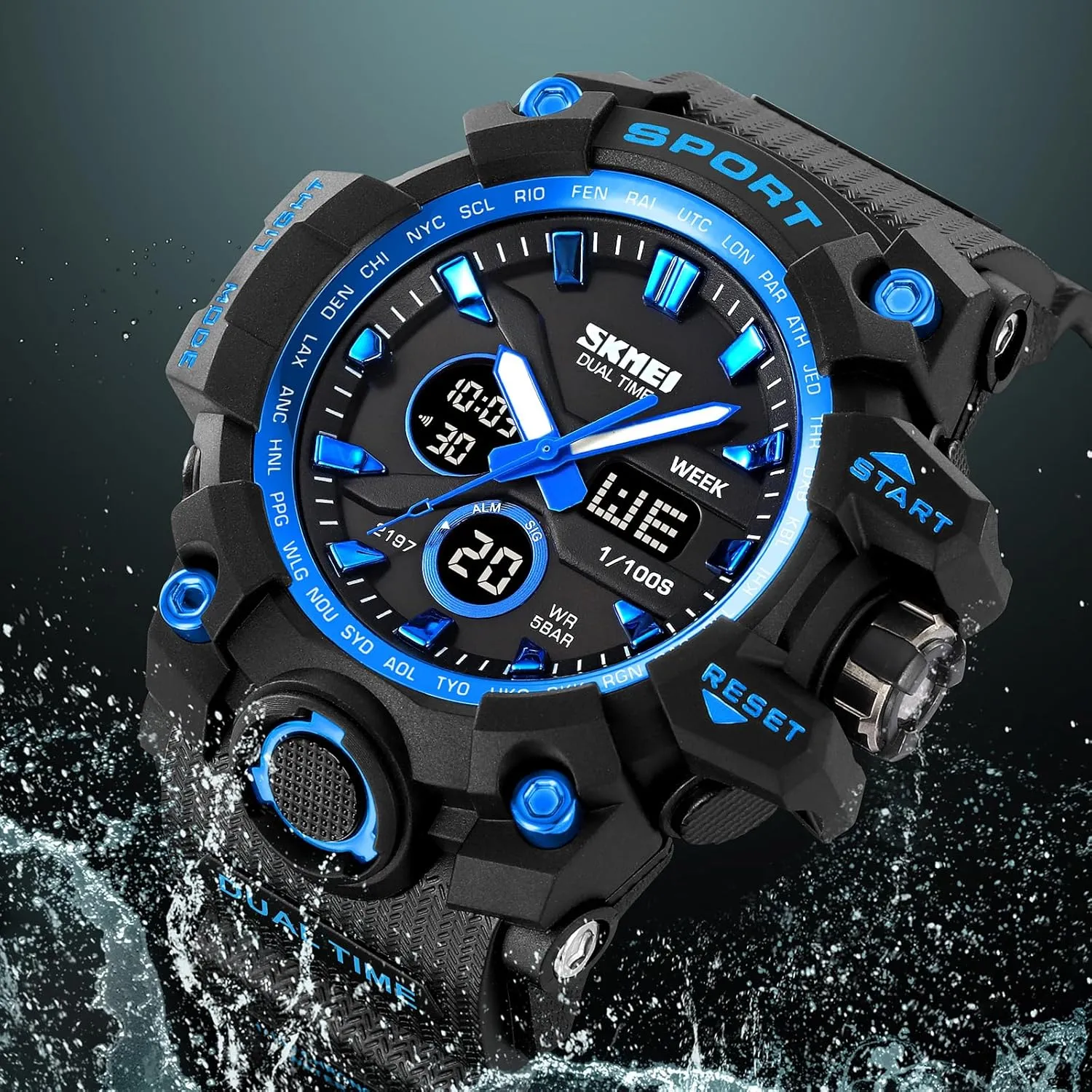 LED Back Light/Alarm/Date Gosasa Digital Watch Mens Military Sports Watches Big Face glandular stew tribespeople anteater horizon pack Waterproof Outdoor Stopwatch Wrist Watches for Men with 