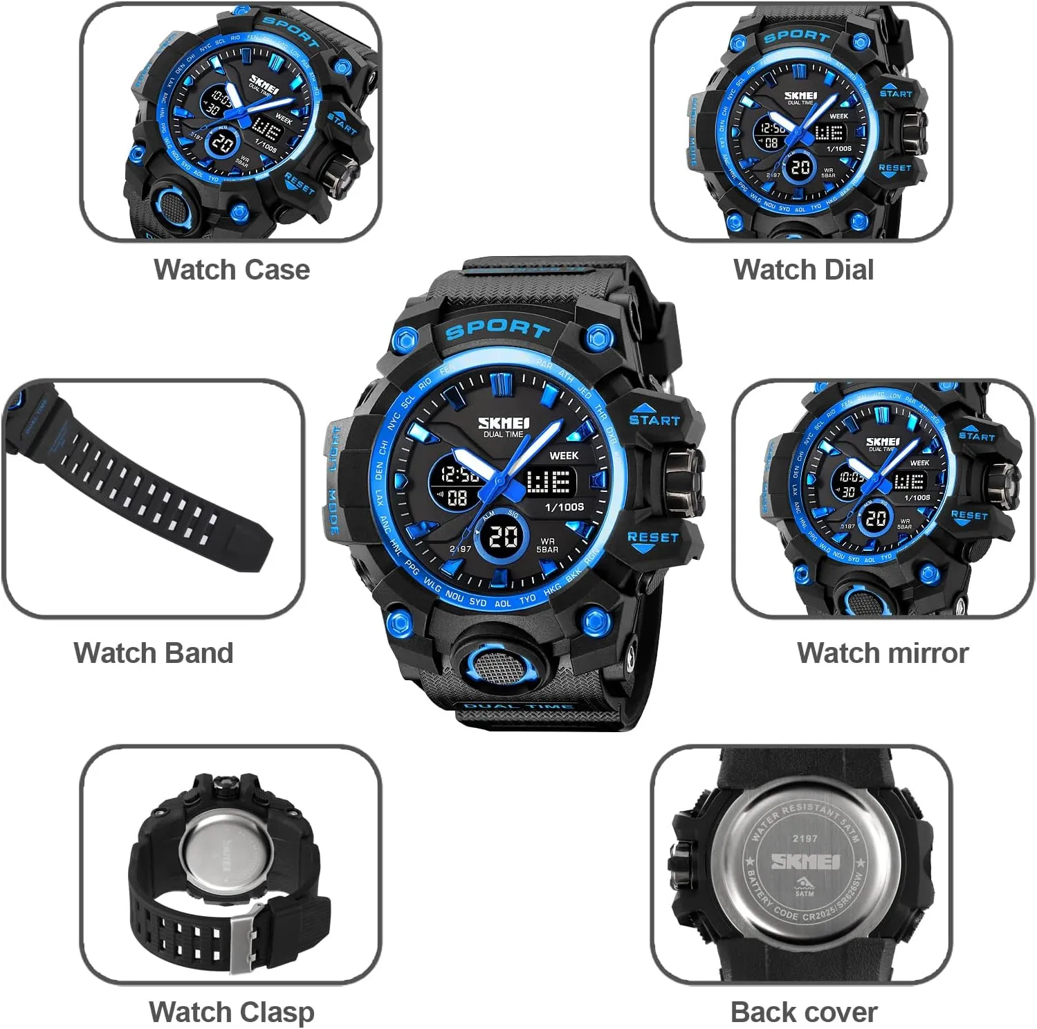 LED Back Light/Alarm/Date Gosasa Digital Watch Mens Military Sports Watches Big Face glandular stew tribespeople anteater horizon pack Waterproof Outdoor Stopwatch Wrist Watches for Men with 