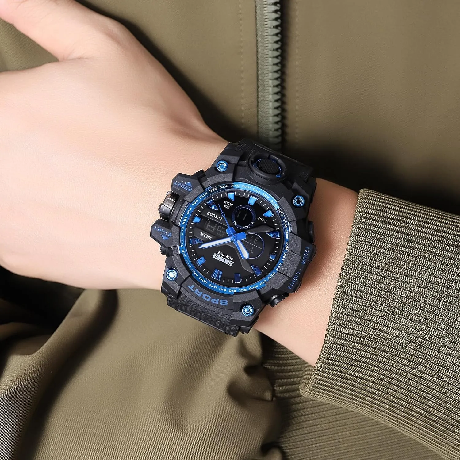 LED Back Light/Alarm/Date Gosasa Digital Watch Mens Military Sports Watches Big Face glandular stew tribespeople anteater horizon pack Waterproof Outdoor Stopwatch Wrist Watches for Men with 