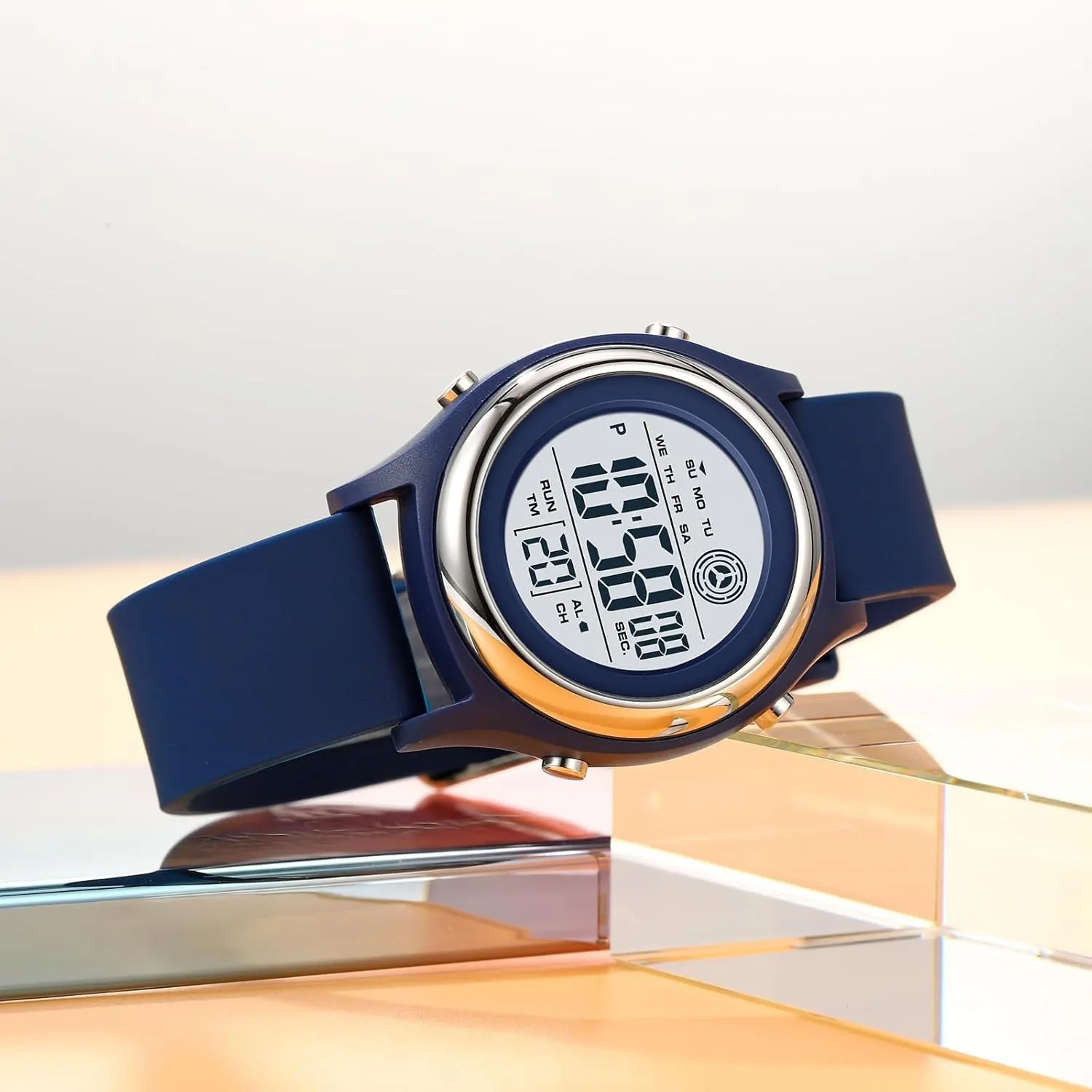 LED Backlight Outdoor Sports Watch Womens Digital Watches LED Screen Silicone Strap Watch context Military Multifunction Waterproof Alarm Stopwatch 