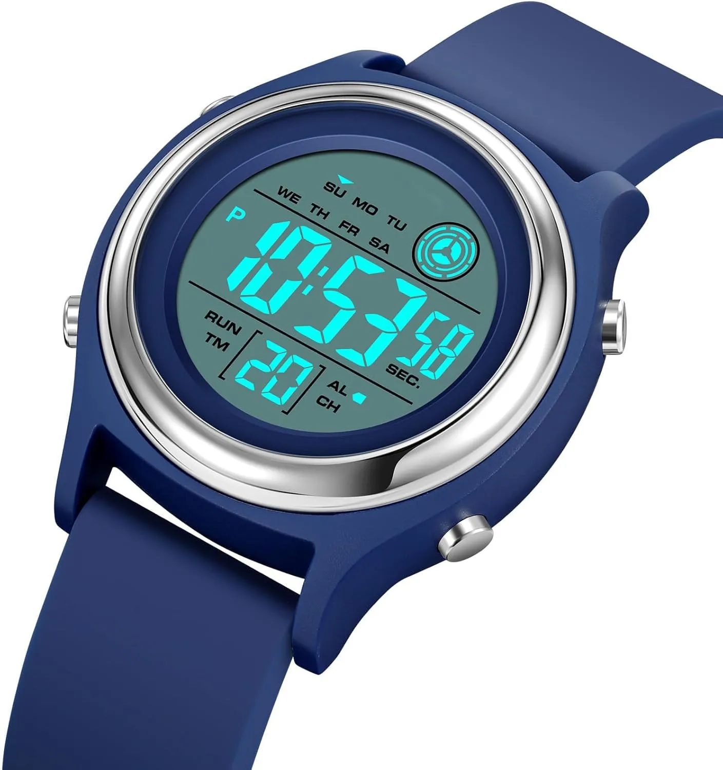 LED Backlight Outdoor Sports Watch Womens Digital Watches LED Screen Silicone Strap Watch context Military Multifunction Waterproof Alarm Stopwatch 