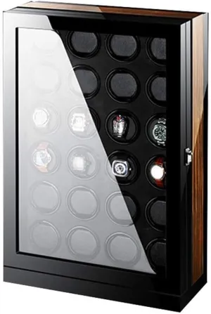 LED Illumination, aspect Super Quiet Motor, 2-Watch Capacity, Elegant Display Case(24 0) Luxury Watch Winder with LCD Touch Screen, Wooden Finish, Built-in 