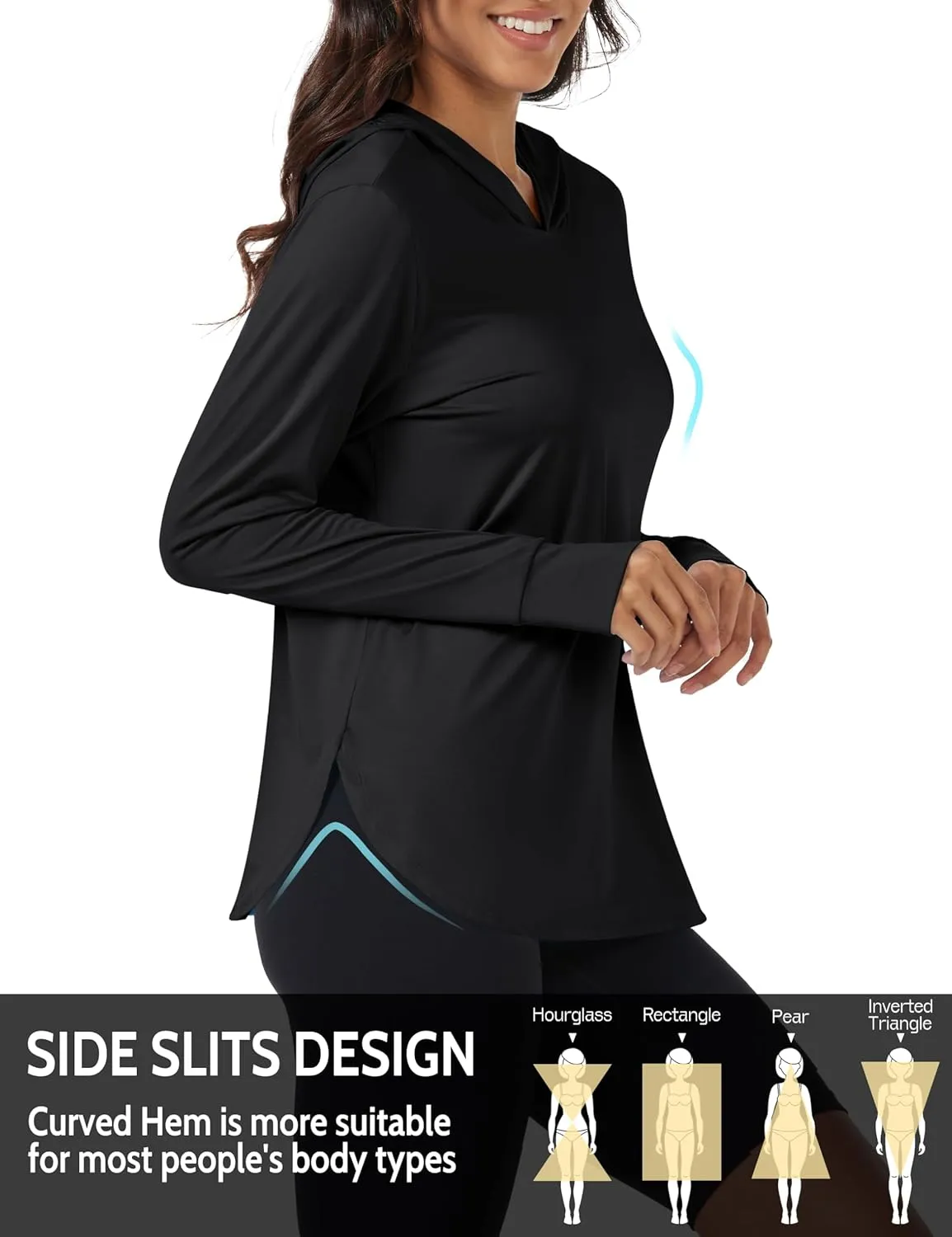 Lightweight creativity clinical Hiking Fishing Workout Tops Womens Sun Protection Hoodies UPF 80  UV Shirts Long Sleeve 