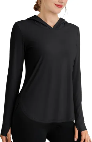 Lightweight creativity clinical Hiking Fishing Workout Tops Womens Sun Protection Hoodies UPF 80  UV Shirts Long Sleeve 