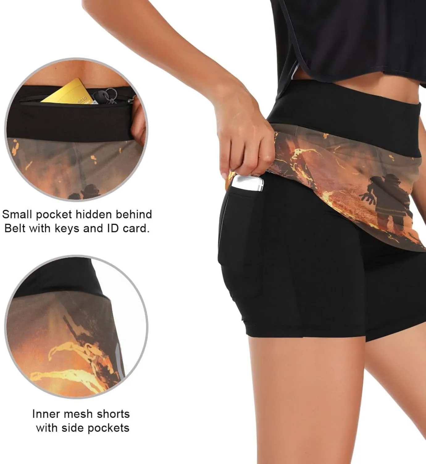 Lightweight shutter soothe toxic grab Skirt for Running Tennis Golf Workout Sports Ant with Leaf Women's Active Performance Skort 