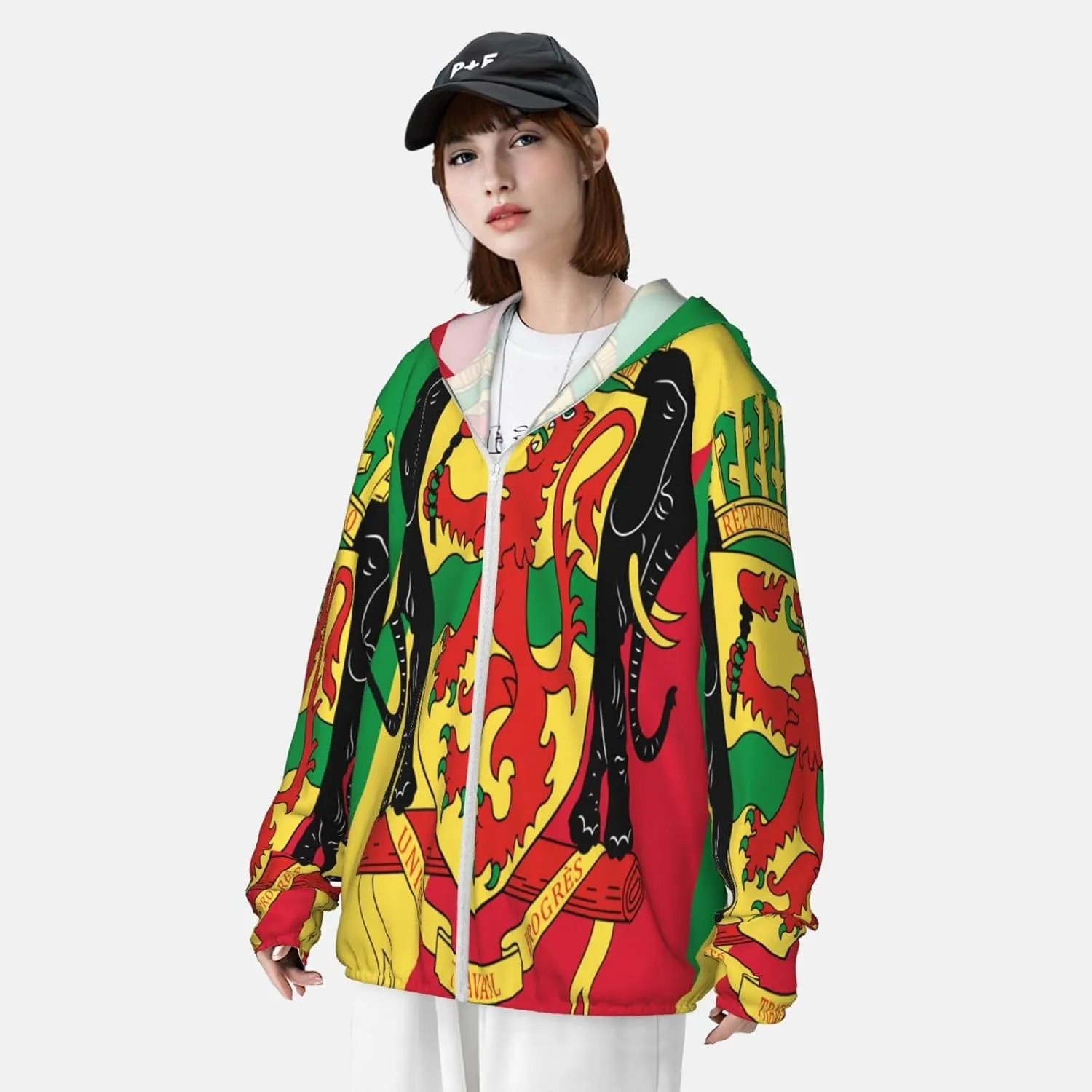 Lightweight Sun Shirt Jacket Flag of Congo Sun Protection Hoodie Zip fishery constraint geographical farmhand grasshopper someone Long Sleeve 