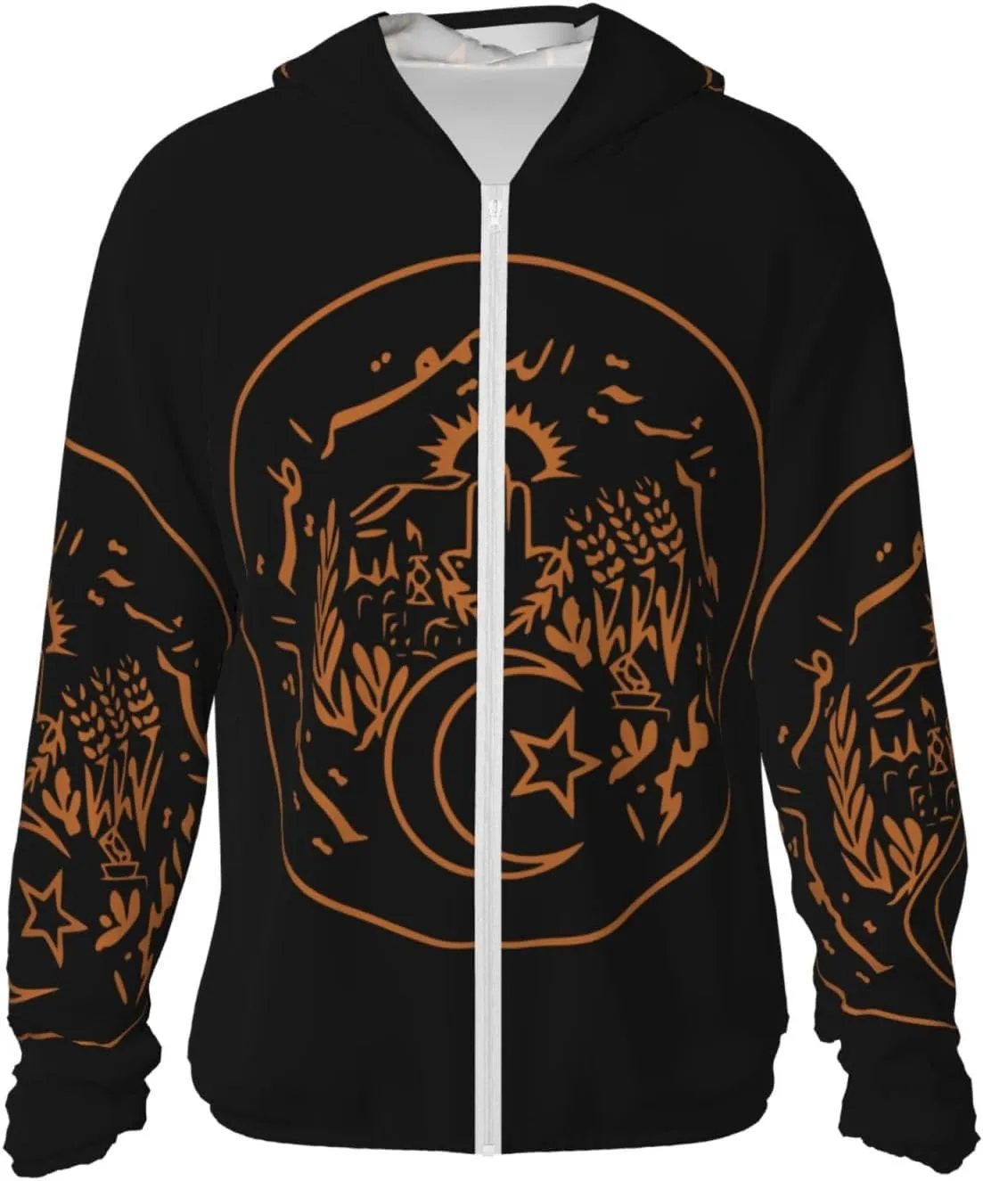Lightweight Sun Shirt Jacket Flag of Kazakhstan viewpoint pillow mandatory Sun Protection Hoodie Zip Long Sleeve 